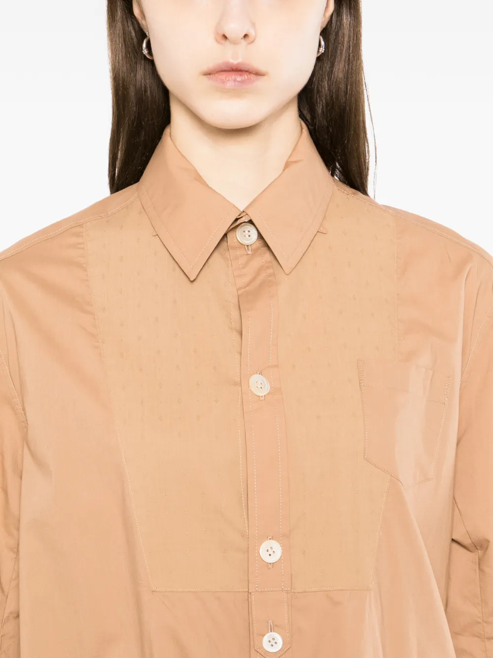 Undercover Blouse met zak en vlakken Beige