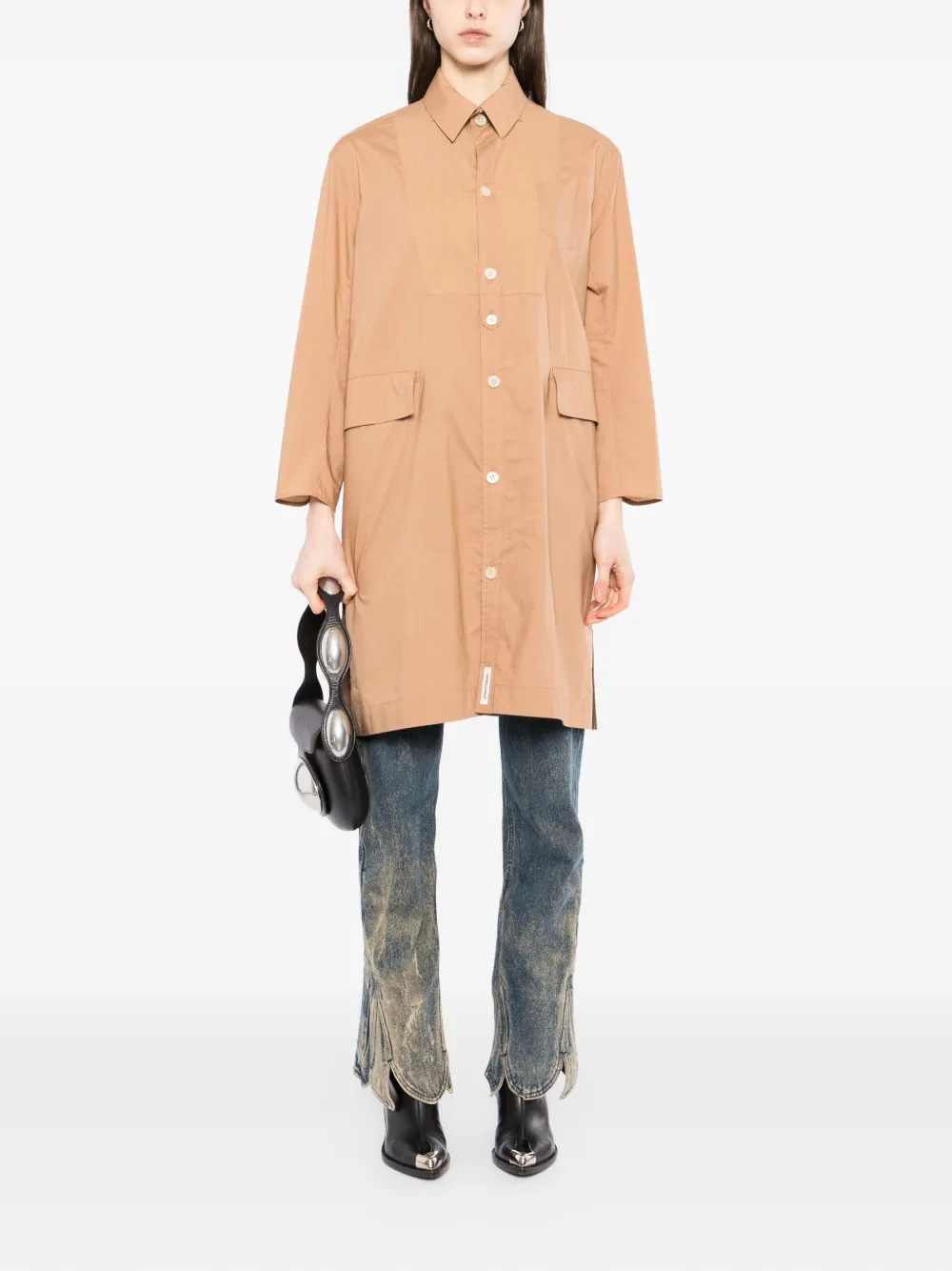 Undercover Blouse met zak en vlakken Beige