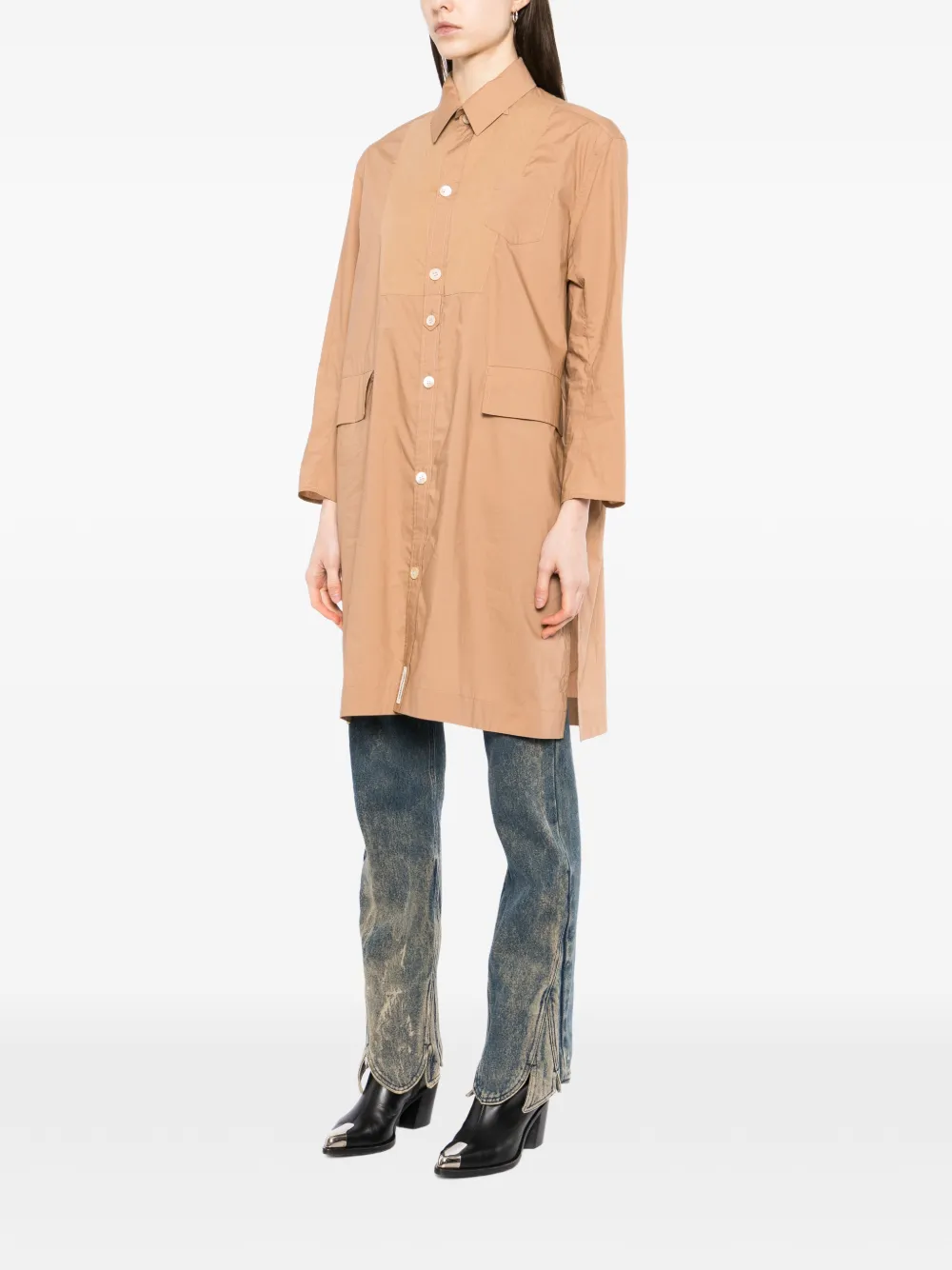 Undercover Blouse met zak en vlakken Beige