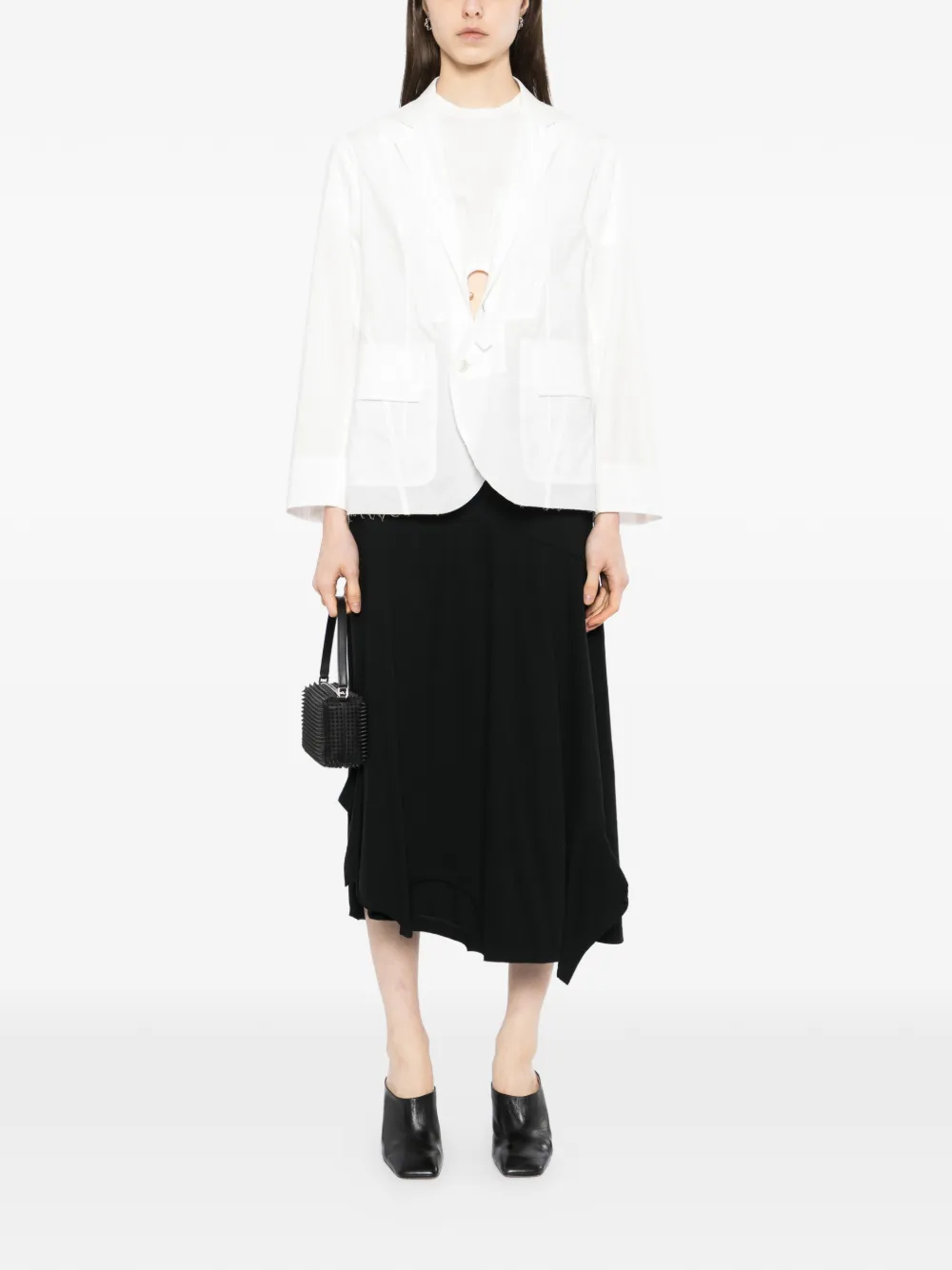frayed panelled shirt