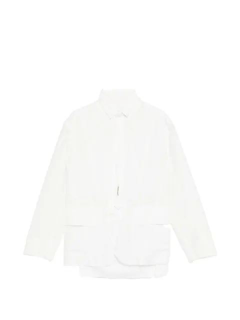 Undercover frayed panelled shirt