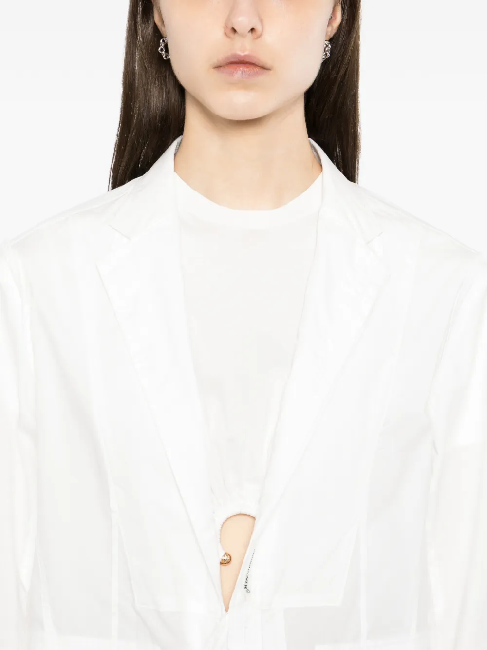 frayed panelled shirt