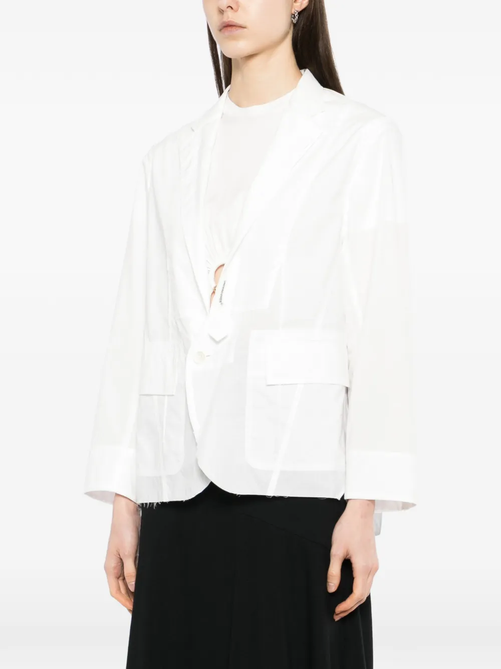 frayed panelled shirt