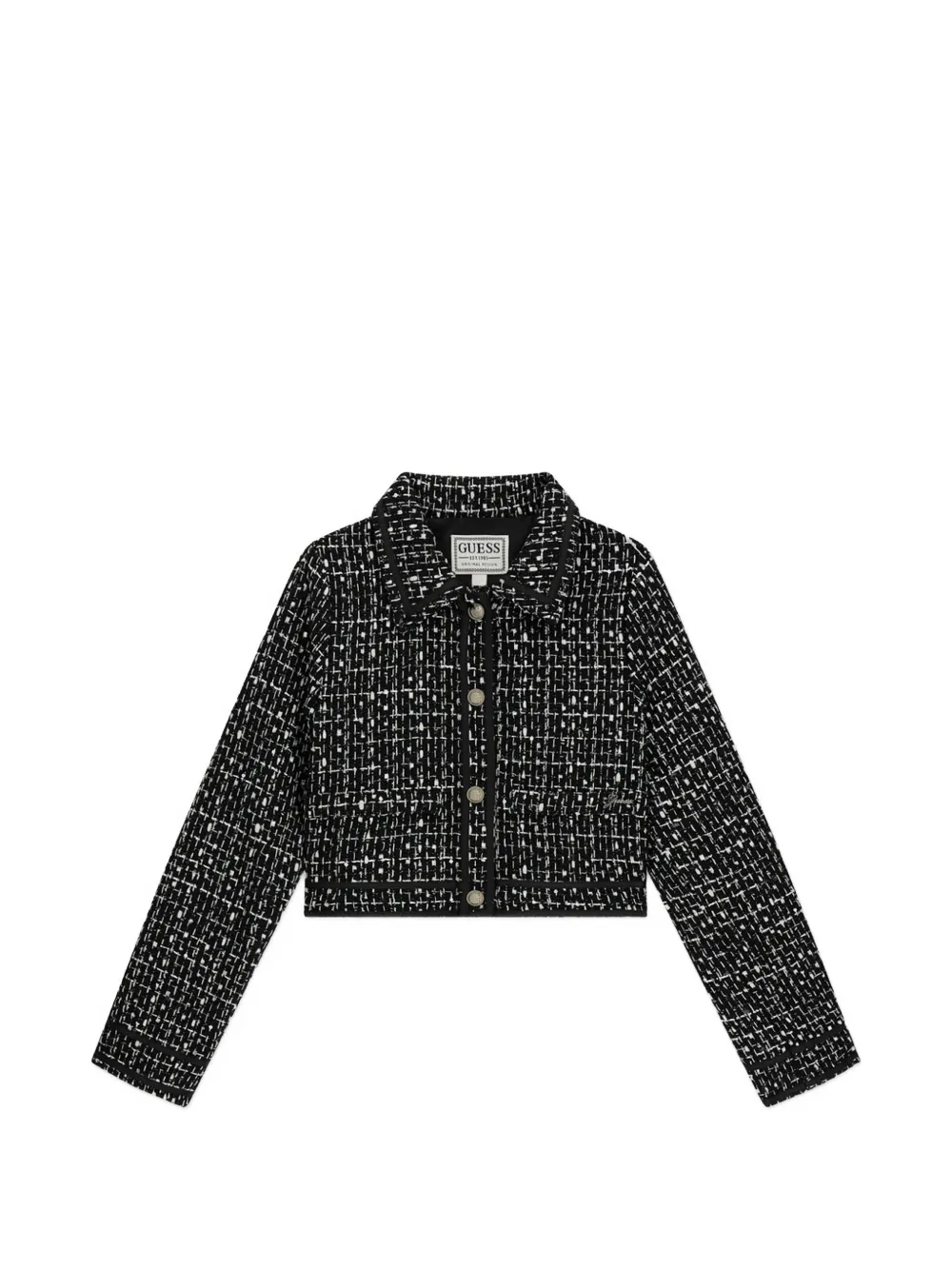 Guess Kids' Button-fastening Jacket In Black