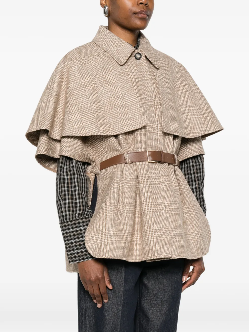  Max Mara Capa Con Cinturón - Neutro 