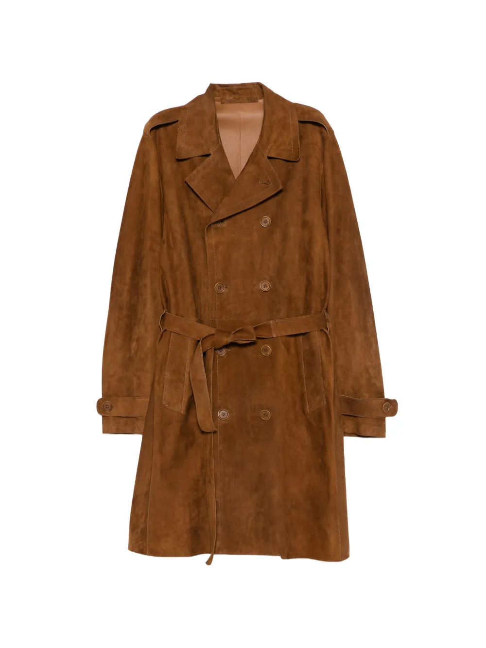 Salvatore Santoro belted double-breasted coat - Braun