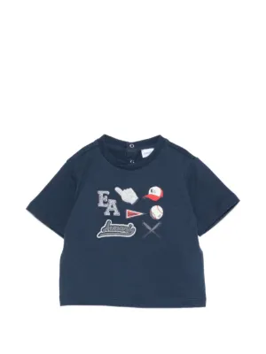 Emporio Armani Kids embroidered-pocket T-shirt | Blue | FARFETCH