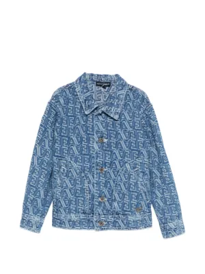 Emporio Armani Kids ウォッシュド デニムジャケット | ブルー