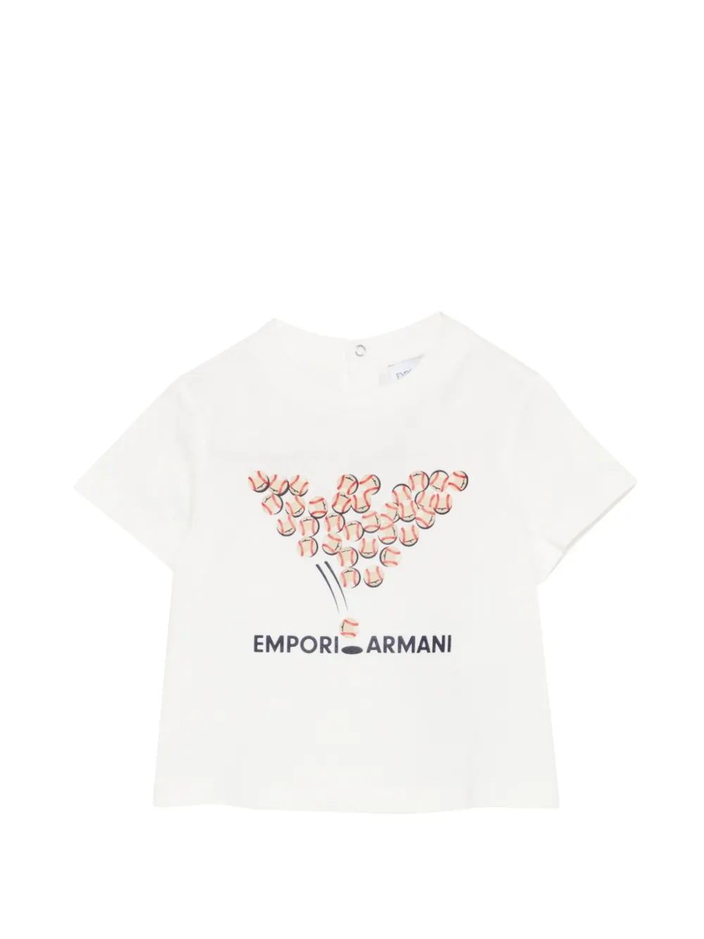 Emporio Armani Kids baseball graphic T-shirt - Bianco