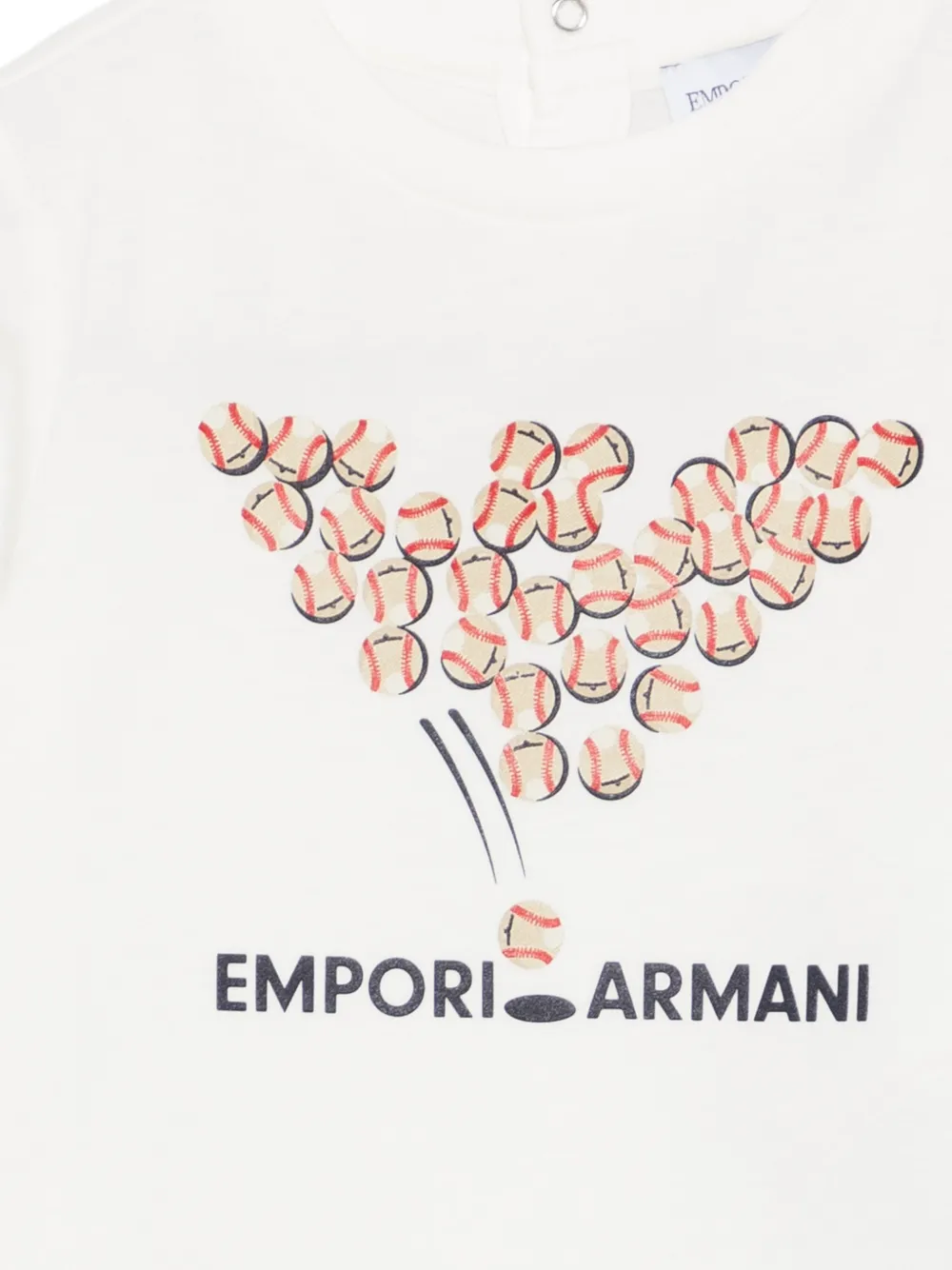 Emporio Armani Kids Honkbal T-shirt met grafische print Wit