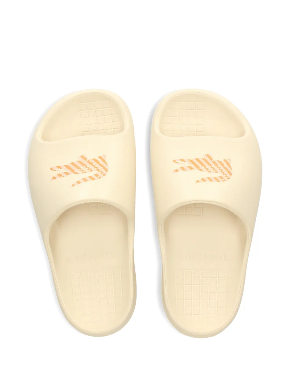 Lacoste logo-print slides Beige