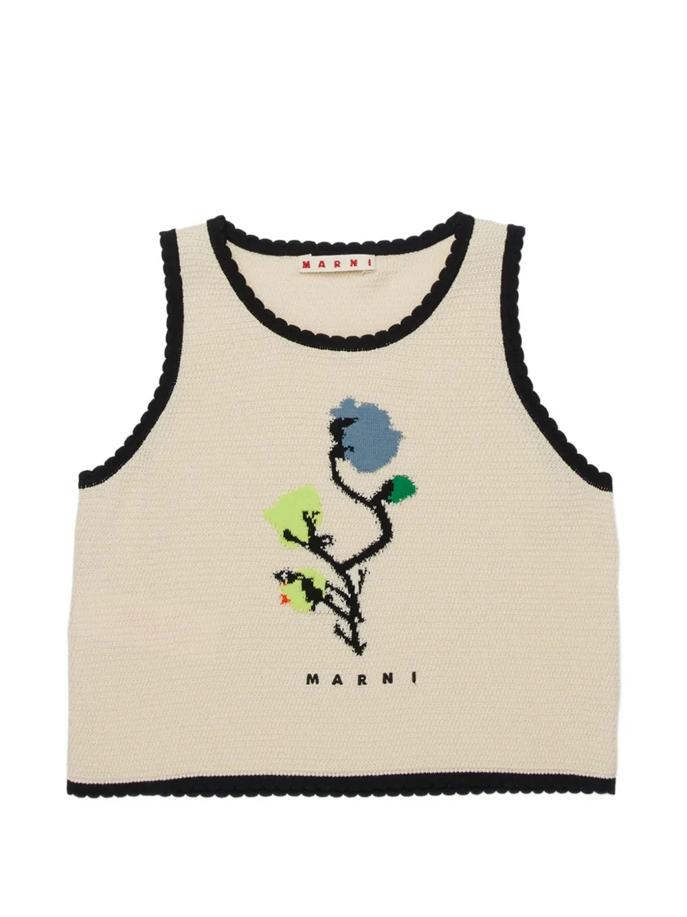 Marni Kids floral-appliqué top - Toni neutri