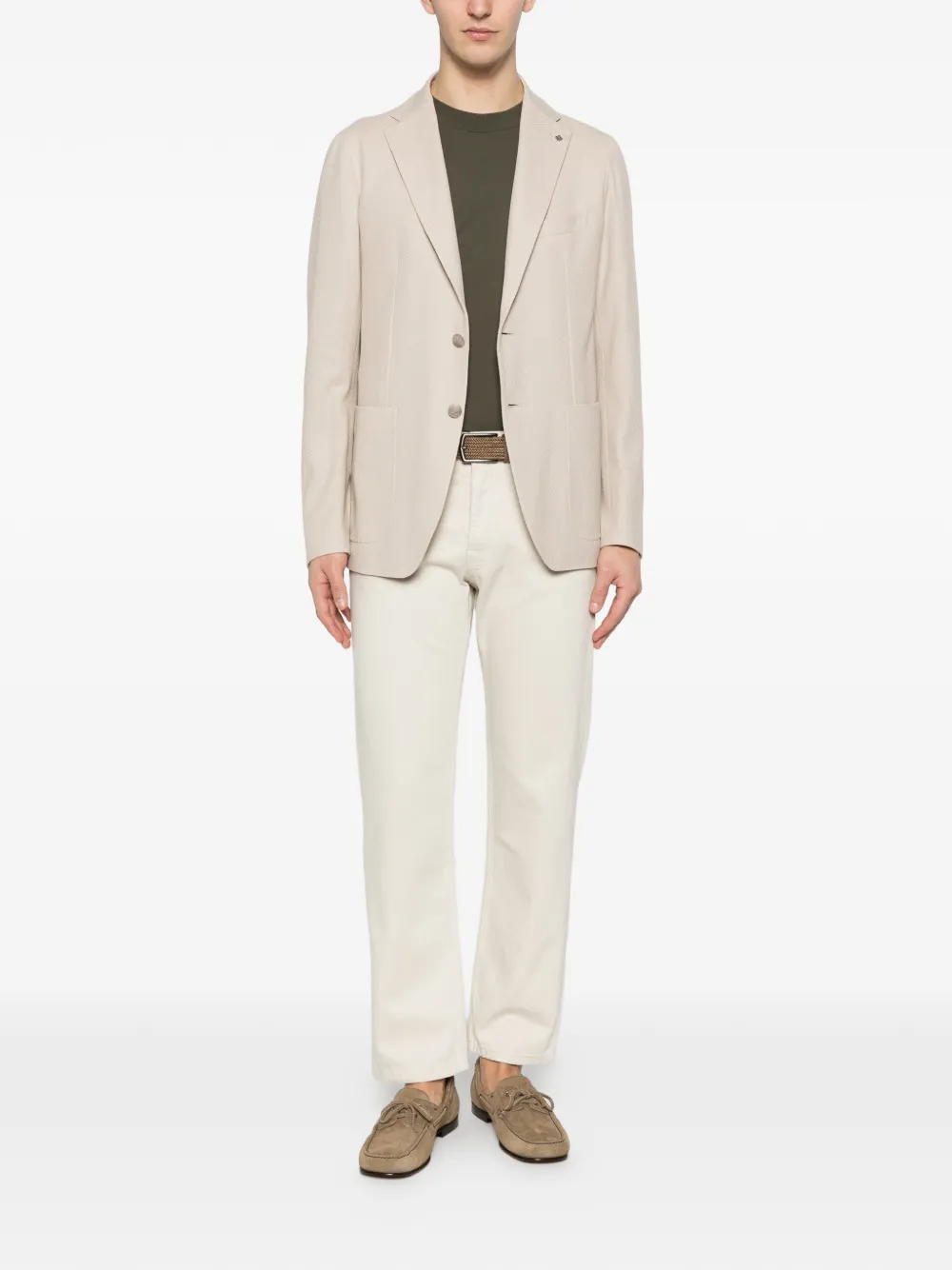 Tagliatore Blazer met twee knopen en textuur Beige