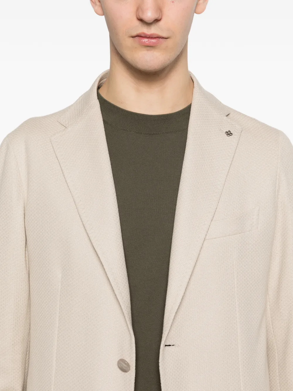 Tagliatore Blazer met twee knopen en textuur Beige