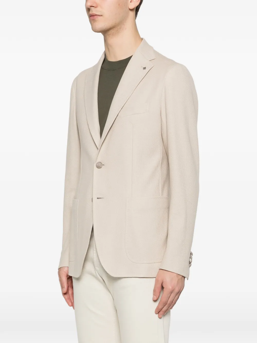 Tagliatore Blazer met twee knopen en textuur Beige