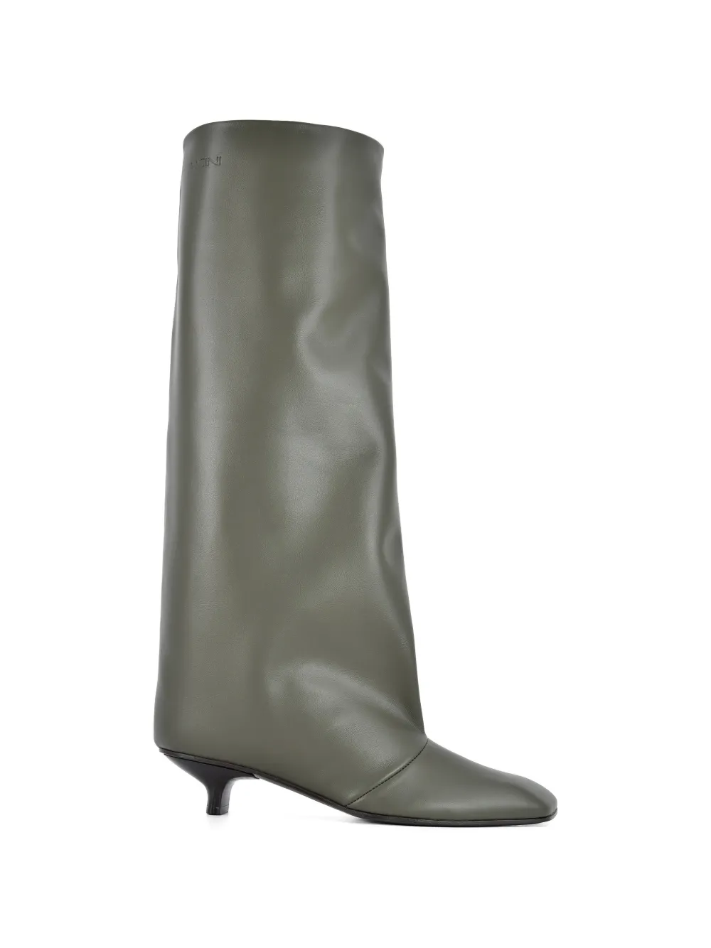 Vicini square-toe tube leather knee-high boots - Verde