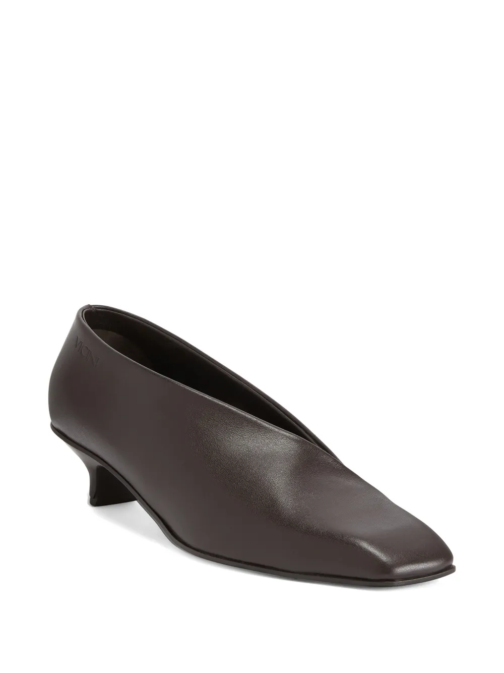  Vicini Asymmetrical-cutout Square Pumps - Brown 
