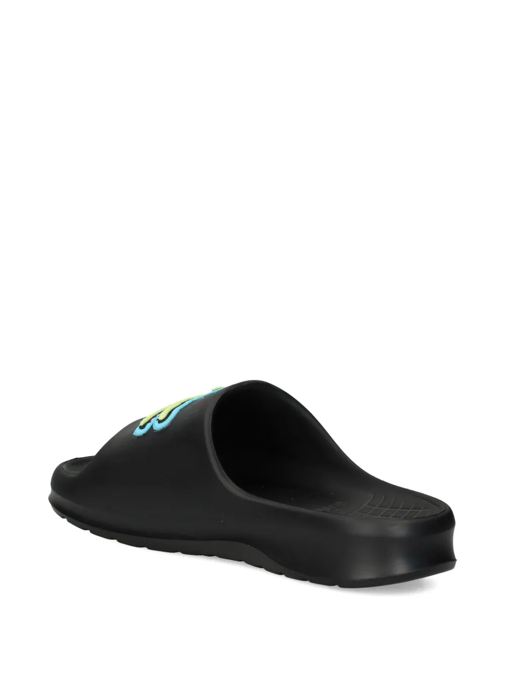 Lacoste logo-applique slides Zwart