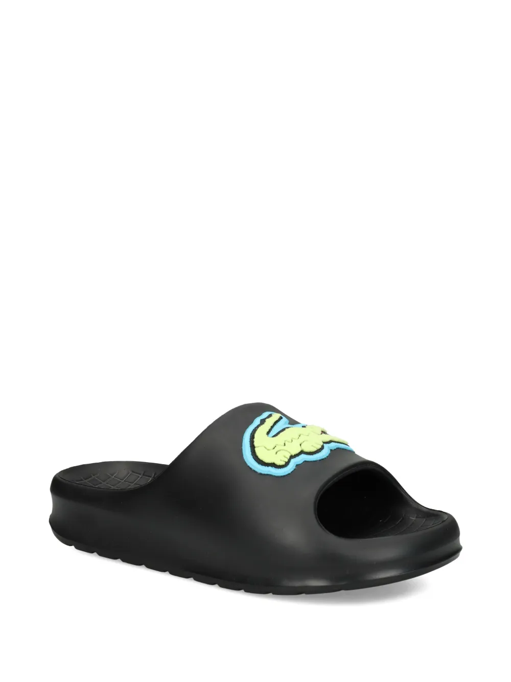 Lacoste logo-applique slides Zwart