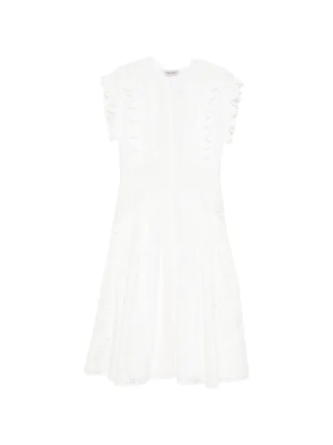 Alberta Ferretti vestido con ojales y volantes