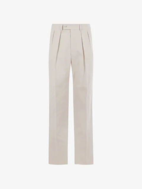 Caruso buttoned pleated tailored trousers