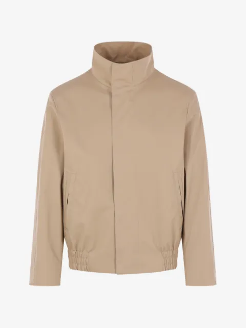 Lardini high-collar logo bomber jacket