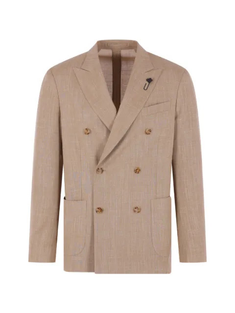 Lardini double-breasted peak-lapel blazer