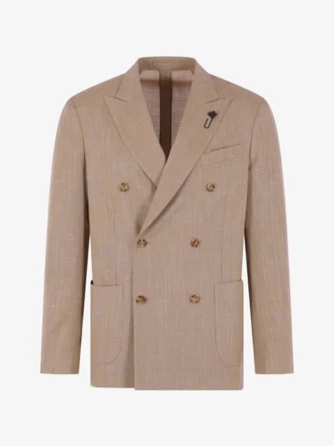 Lardini double-breasted peak-lapel blazer