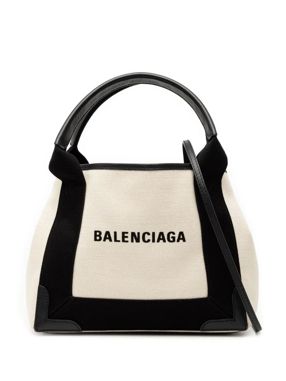 Balenciaga Pre-Owned 2003 Canvas Navy Cabas XS satchel - Bianco