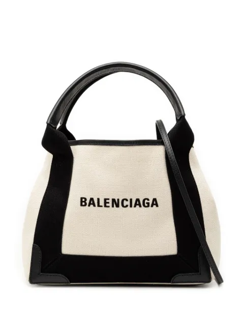 Balenciaga Pre-Owned 2003 キャンバス ネイビーカバ XS サッチェルバッグ
