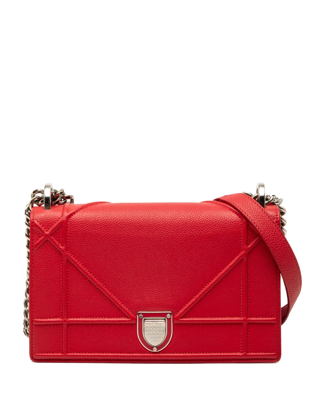 Christian Dior Pre-Owned 2016 Small Grained Calfskin Diorama Flap crossbody bag - Rosso