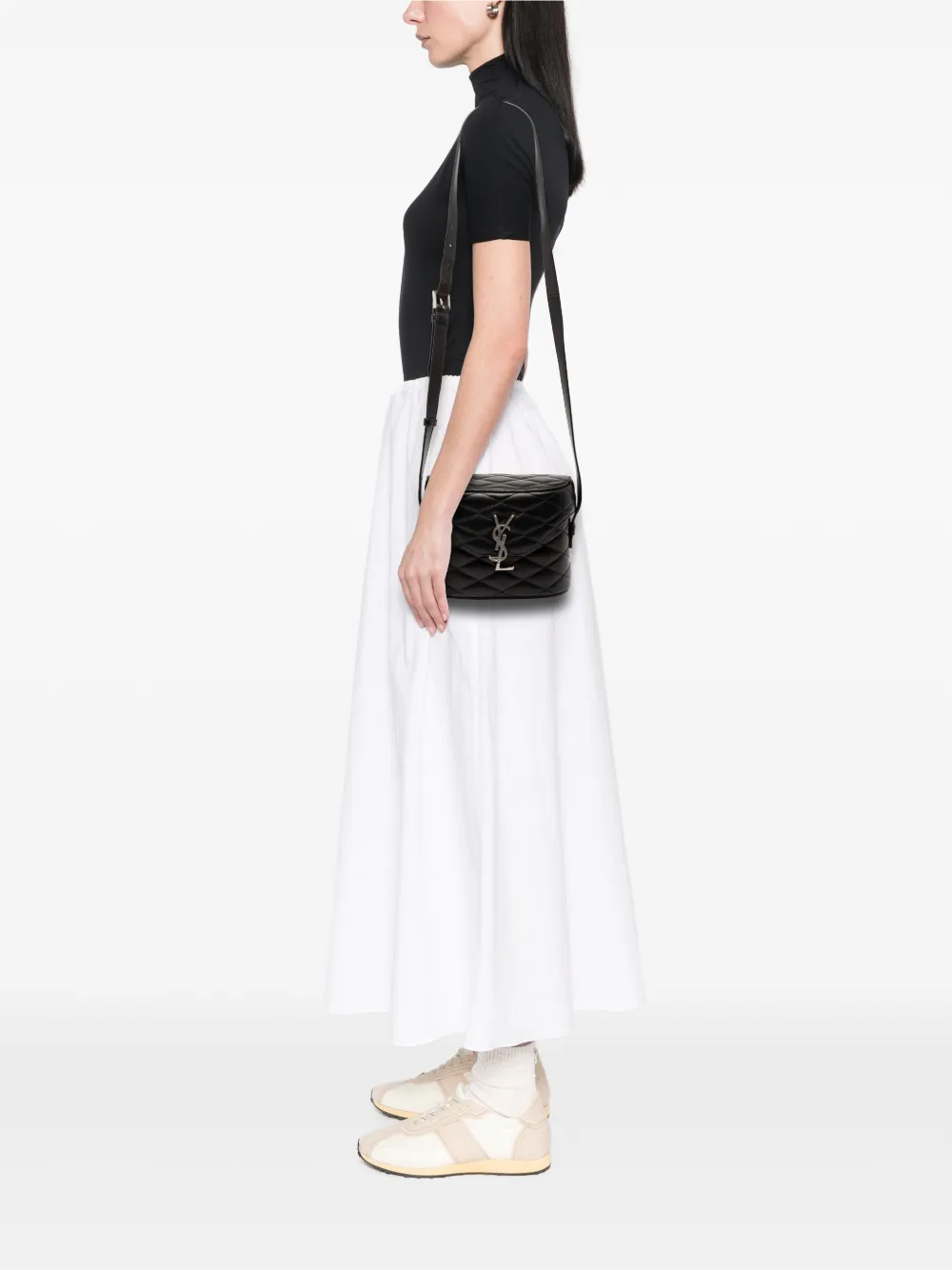  Saint Laurent Pre-owned Bandolera Monogram June De Piel De Borrego Con Diseño Acolchado 2000-2025 - Negro 