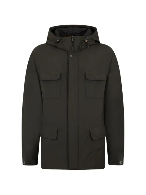 Moorer hooded flap-pocket jacket
