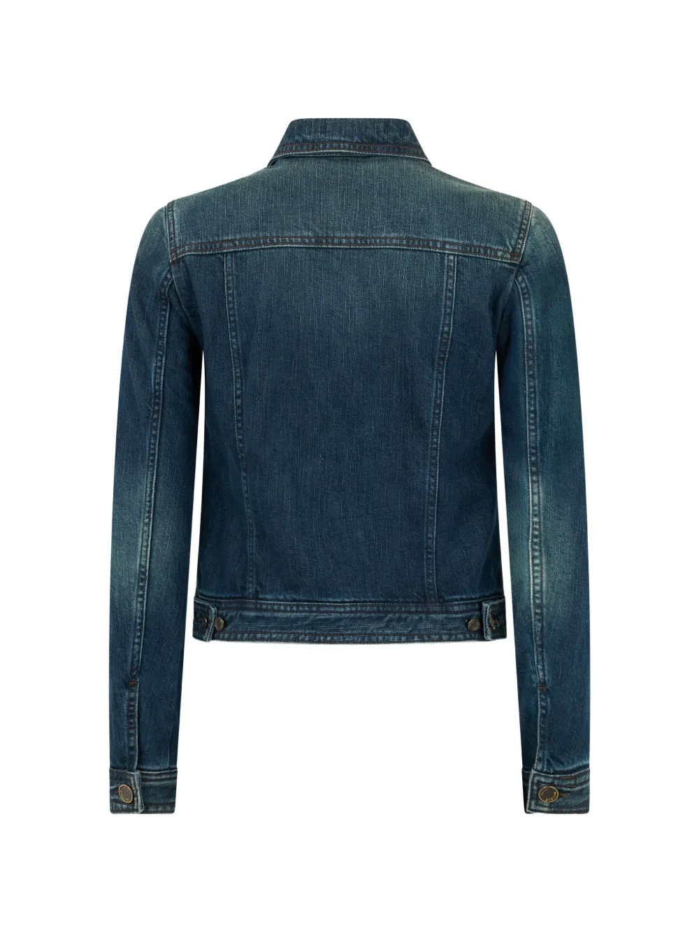 Moorer Denim jack met klepzak en kralen Blauw