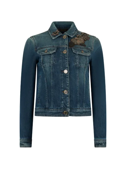 Moorer beaded flap-pocket denim jacket