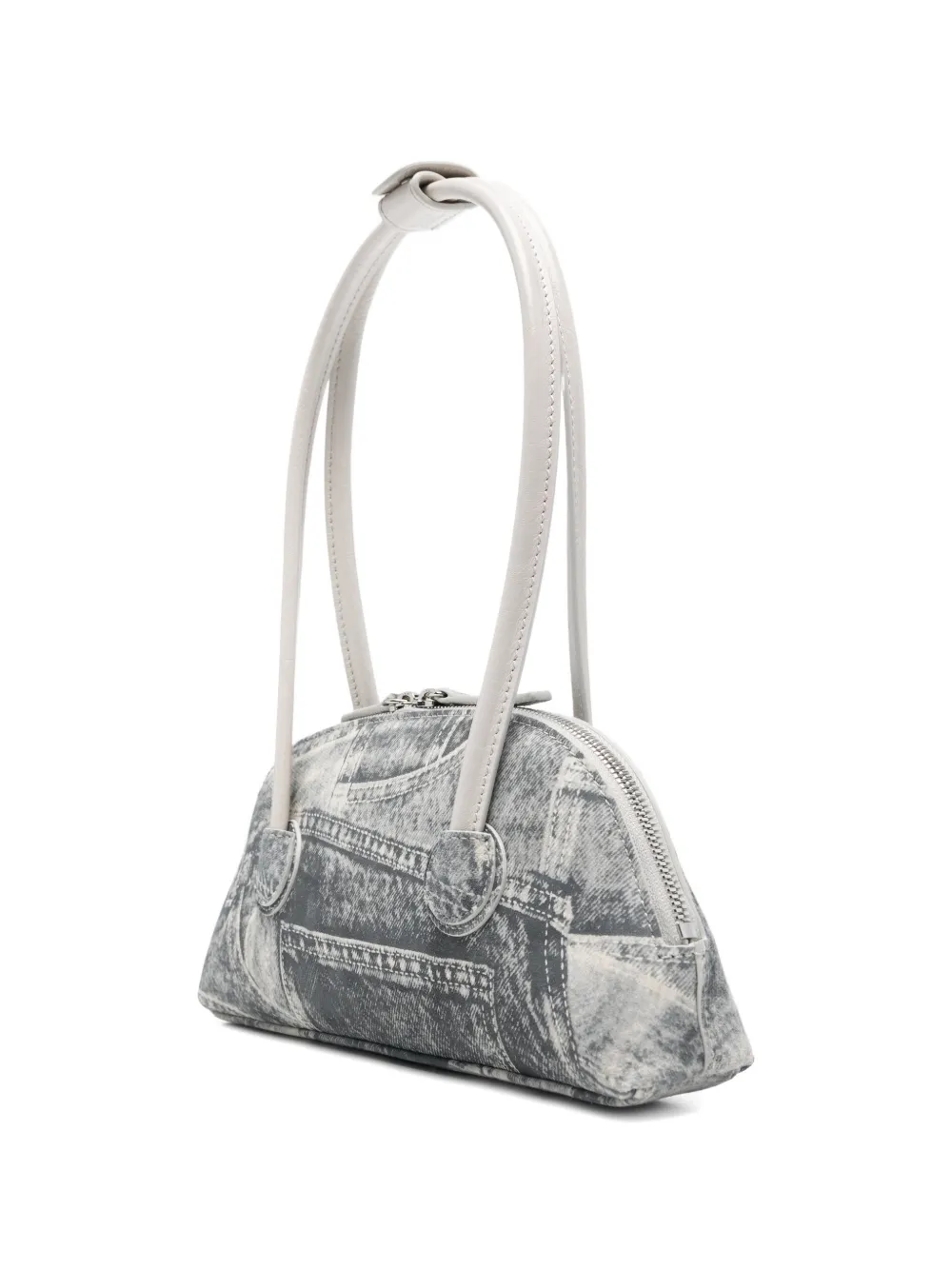 printed suede shoulder bag