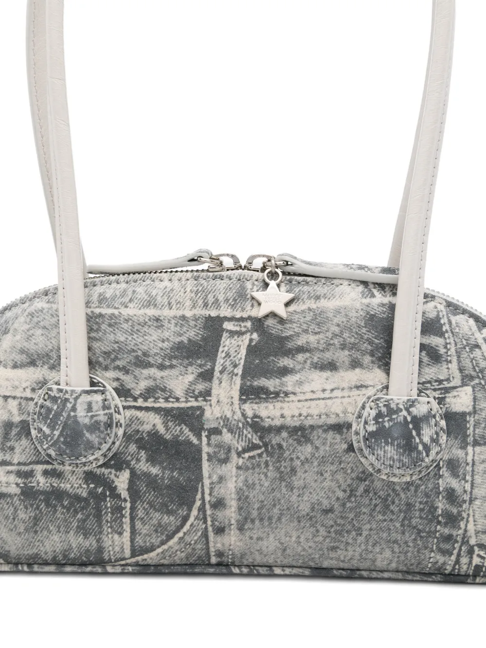 printed suede shoulder bag