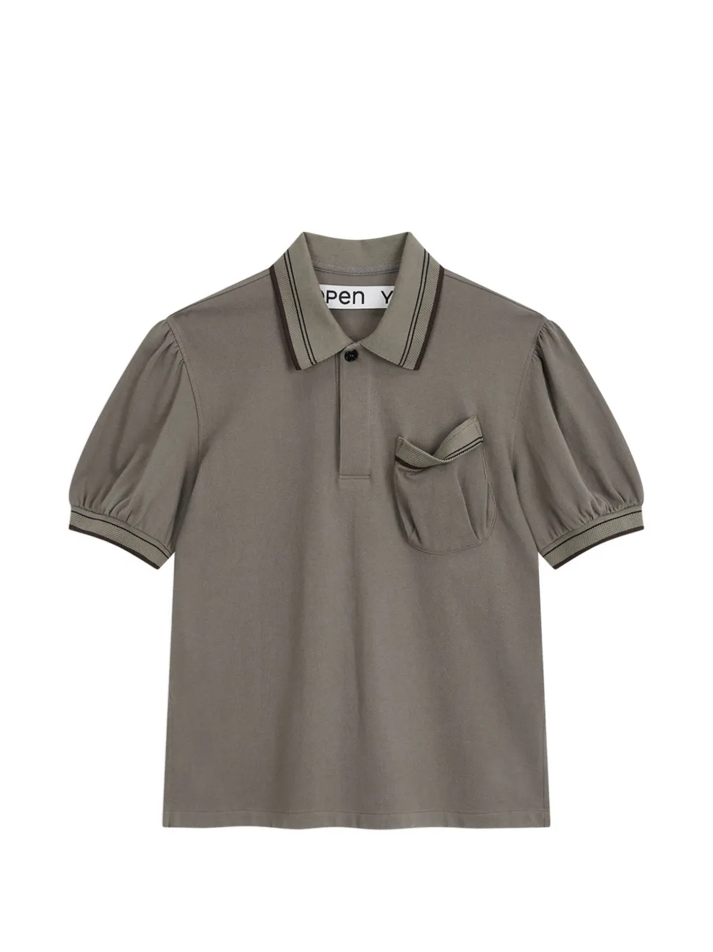 Open Yy Puffy Piqué Polo In Gray