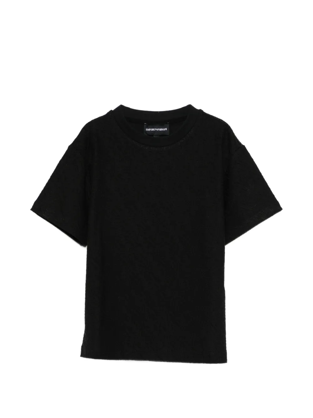 Emporio Armani Kids logo-pattern T-shirt - Nero