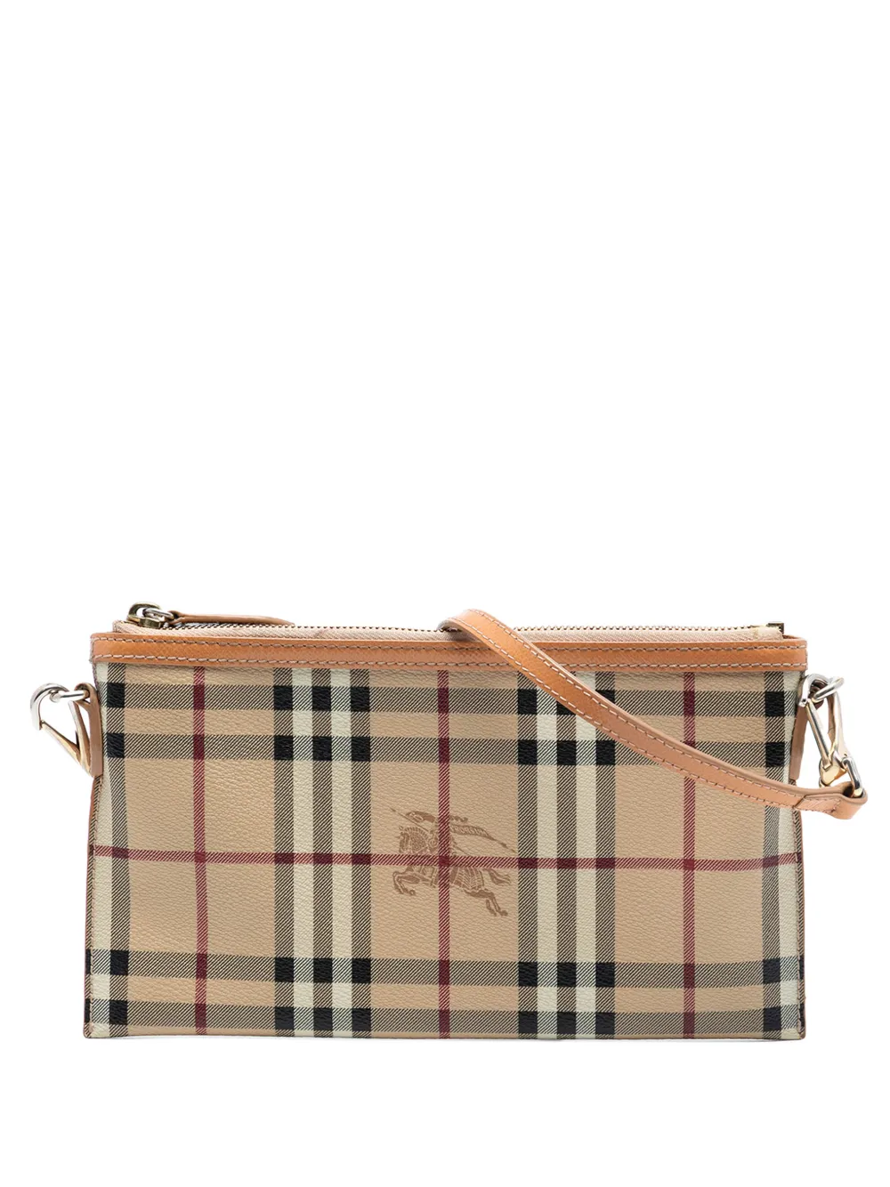 Burberry Pre-Owned 2000-2017 Haymarket Check Coated Canvas Peyton crossbody bag - Marrone