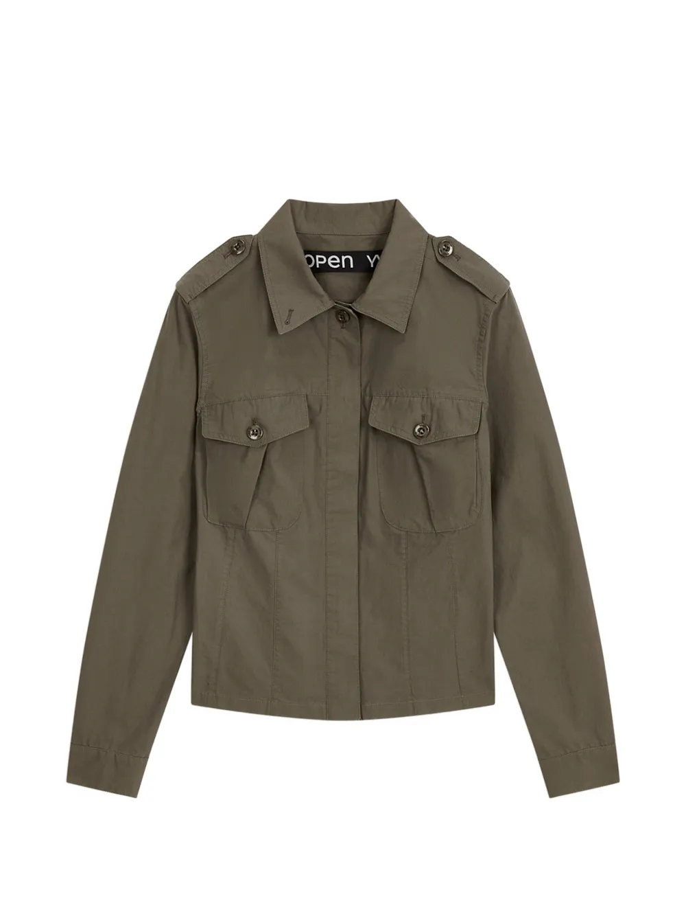 Open Yy Fitted Camp Jacket In Green