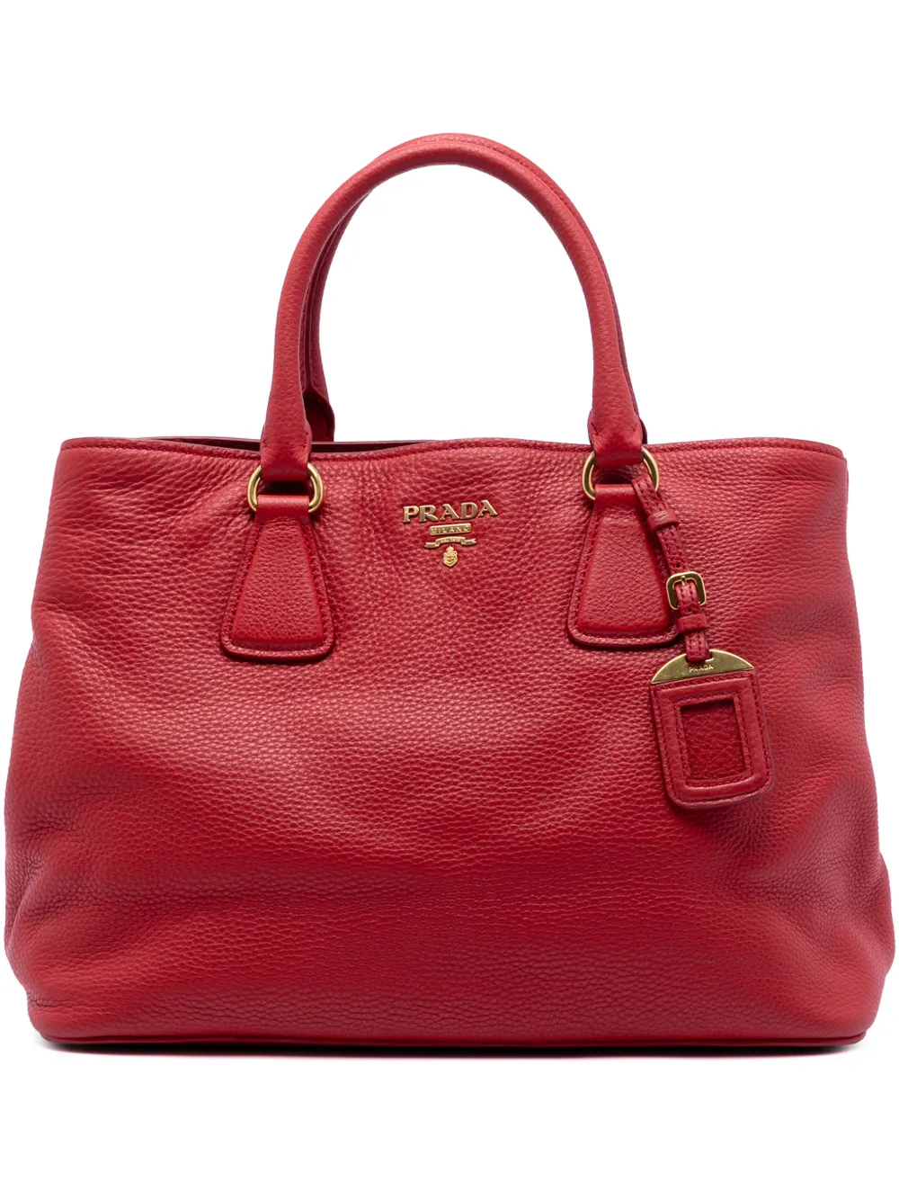 Prada Pre-Owned 2013-2025 Vitello Daino Open Convertible Tote satchel - Rosso