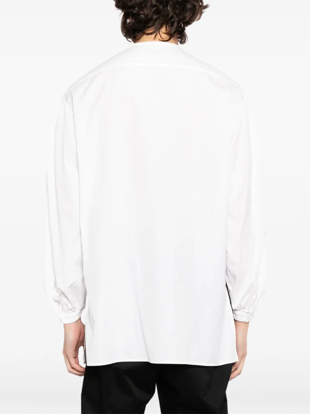 Yohji Yamamoto Shirt met gesmockte mouwen Wit