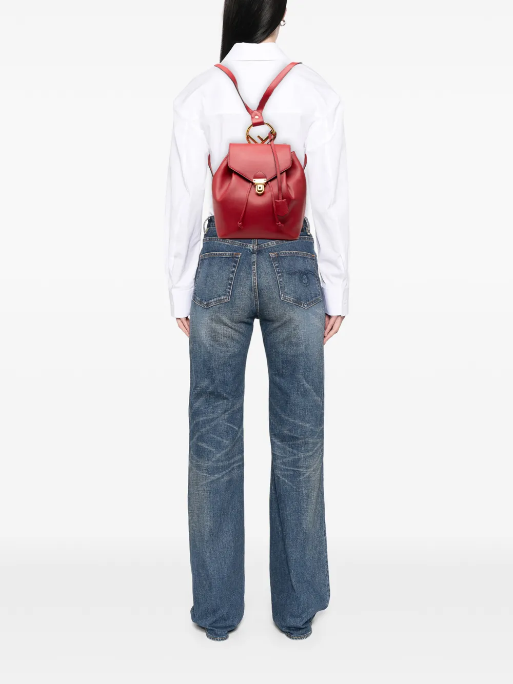  Fendi Pre-owned 2010-2026 Leather F Is Fendi Backpack - Red 