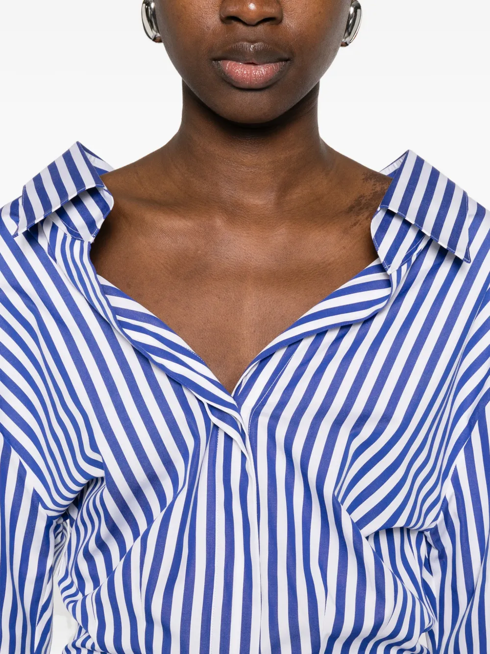Givenchy Gestreept overhemd met V-hals Blauw