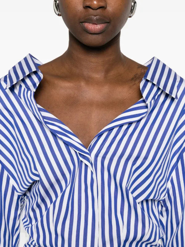 Givenchy Striped V-neck Shirt | Blue | FARFETCH
