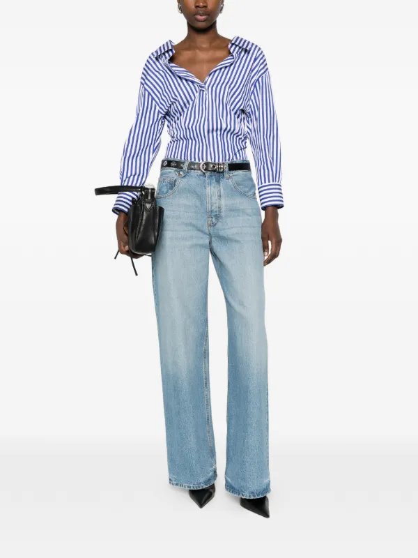 Givenchy Striped V-neck Shirt | Blue | FARFETCH