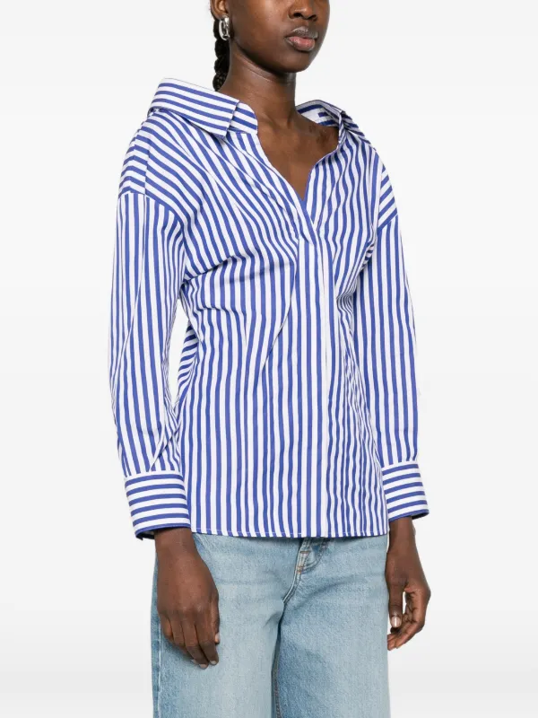 Givenchy Striped V-neck Shirt | Blue | FARFETCH