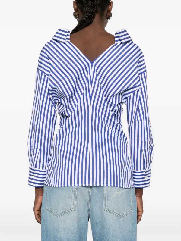 Givenchy Striped V-neck Shirt | Blue | FARFETCH