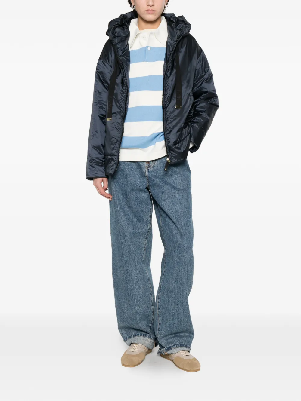  Max Mara Hooded Zip Jacket - Blue 